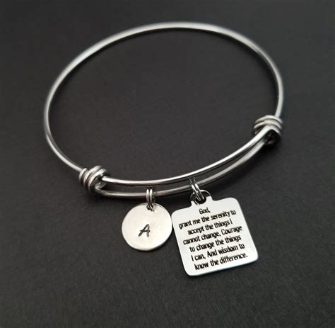 Serenity Prayer Bracelet Serenity Prayer Bangle AA - Etsy