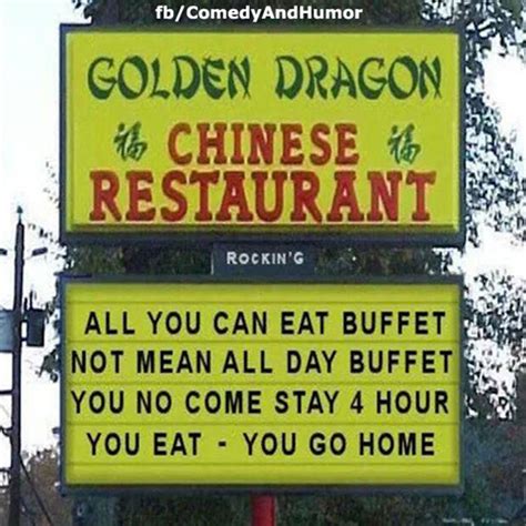 Setting expectations... | Funny signs, Funny, Chinese restaurant