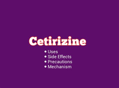 Cetirizine: Uses, Side Effects, Dosage - DrugsBank