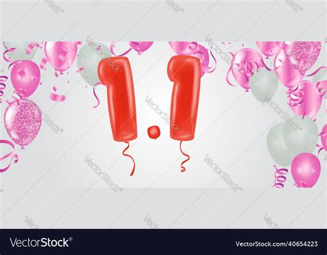 Pink balloons celebrate a birthday poster banner Vector Image