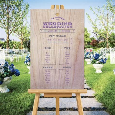 Ticket Theme Wedding Table Seating Plan - Wooden Wedding Invites