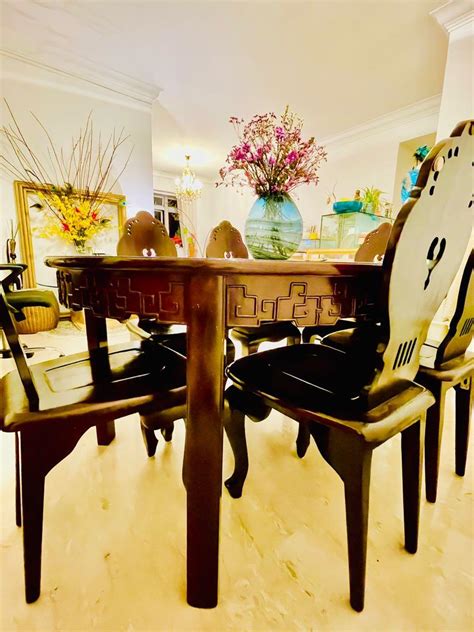 Dining Table Set - Teak wood, Furniture & Home Living, Furniture, Tables & Sets on Carousell