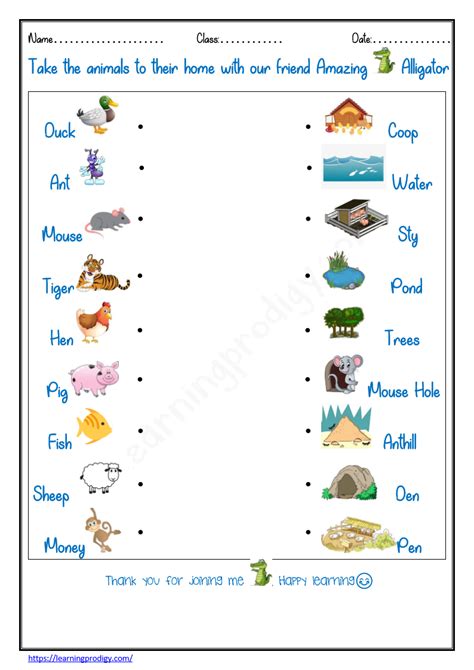 Animal homes worksheet Archives - LearningProdigy