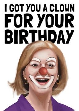 Liz Truss Clown Birthday Card | Scribbler