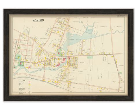 Village of DALTON, Massachusetts 1904 Map - Replica or Genuine ORIGINAL