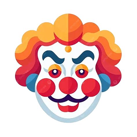 Flat Color Clown Face, Emoji White Background, 3d, Joker PNG ...