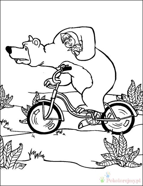 Marsha And The Bear Picture For Coloring Coloring Pages