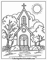 Igreja Desenho Para Colorir sketch template