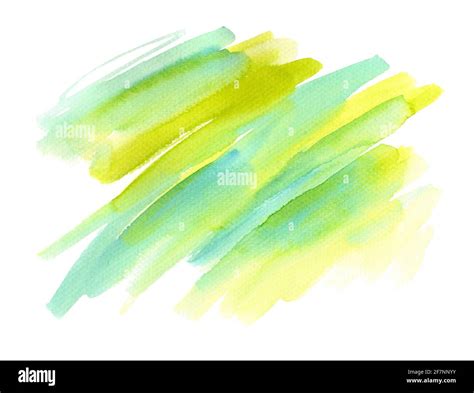 green-blue abstract background. Watercolor hand painting on white ...