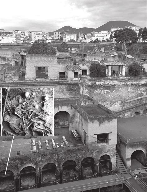 -Present-day view of the Herculaneum archaeological site. The ...