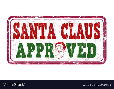 Santa claus approved stamp Royalty Free Vector Image