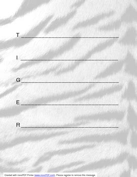 Tiger Acrostic or Name Poem Template by Irene Henjum | TpT