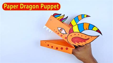 How to Make Paper Dragon Puppet/DIY Paper Dragon/Easy Paper Crafts in ...