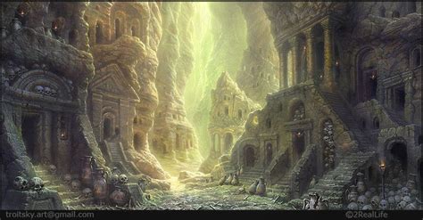 Necropolis by Ivan Troitsky | Illustration | 2D | CGSociety | Necropolis, Fantasy art landscapes ...