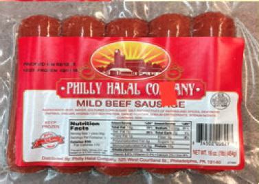 Philly Halal Beef Sausage 16 Oz. Pkg.