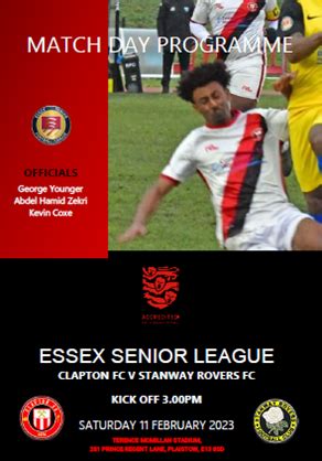 eProgramme: Tons v Stanway Rovers FC – Clapton Football Club