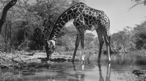 Premium Photo | Southern giraffe drinking water