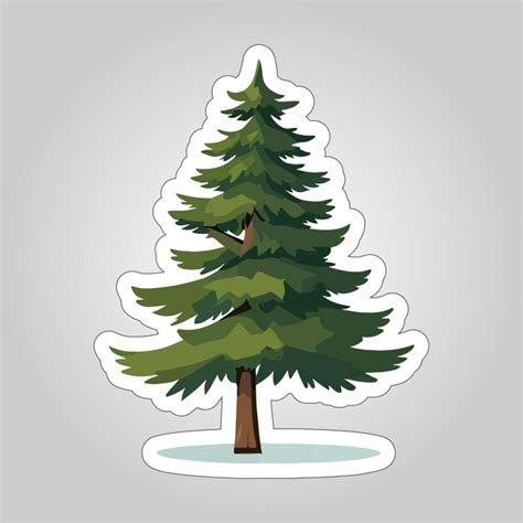 Premium Vector | Panoramic pine tree sticker designs perfect for decorating your laptop or water ...