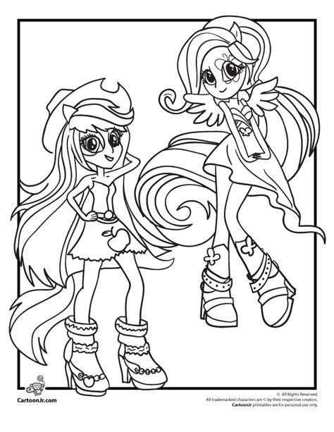 My Little Pony Equestria Girls Coloring Pages Apple Jack