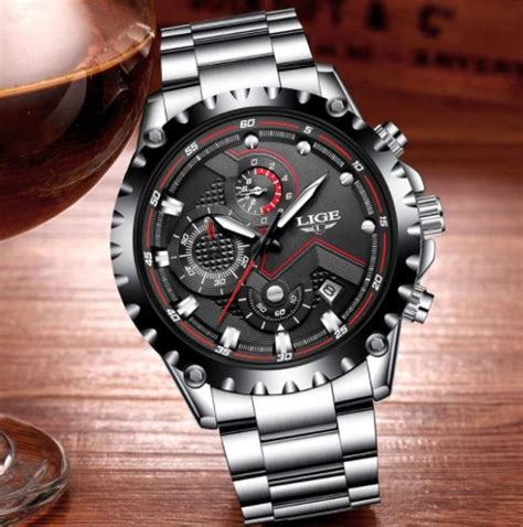 LIGE Watch for men Stainless Steel Active Chronograph – The Time Series