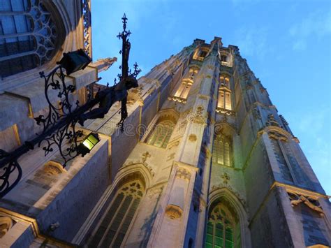 Cathedral in the City of Mechelen Stock Photo - Image of lighting ...