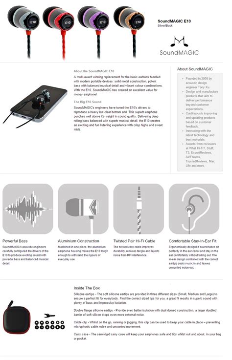 SoundMAGIC E10 In-Ear Monitor (Silver)– E1 Personal Audio Malaysia