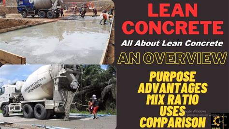 what is lean concrete?|What is the Purpose of lean concrete?| mix ratio & grades for lean ...