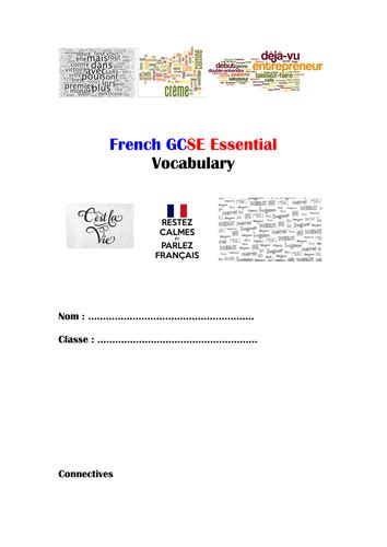 French GCSE AQA Vocabulary Booklet - 9 - 1 Specifications. | Teaching Resources