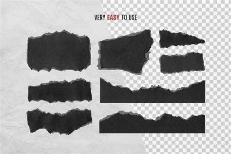 Black Torn Paper Texture Pack - Design Cuts