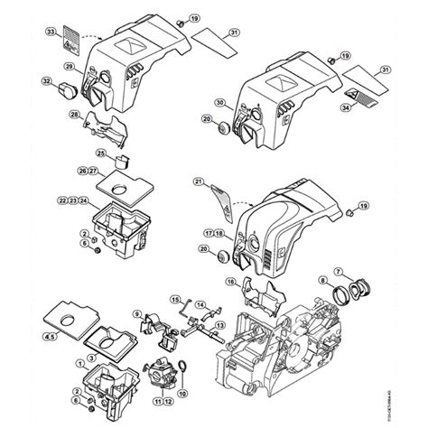 Stihl MS 170 Chainsaw (MS170 2-MIX) Parts Diagram, Filter housing