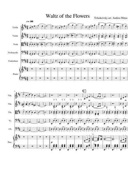 Waltz of the Flowers Sheet music for Piano, Contrabass, Violin, Viola & more instruments (Piano ...