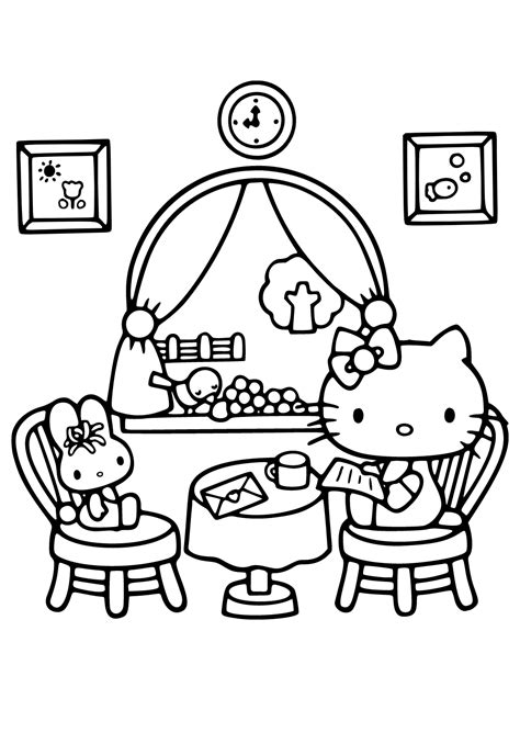 Dapat Dicetak Gratis Hello Kitty Di Rumah Mewarnai Gambar untuk Dewasa dan Anak-Anak - Lystok.com