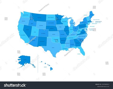 United States America Usa Regions Map Stock Vector (Royalty Free ...