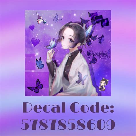 Shinobu Kocho Decal | Anime decals, Roblox pictures, Bloxburg decal codes