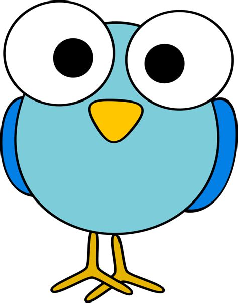 Clipart - Blue googley-eyed bird | Cartoon bird drawing, Cartoon birds, Rock painting designs