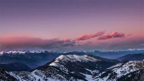 2048x1152 Mountains Starry Sky Night Snow Dolomites Italy 4k 2048x1152 Resolution HD 4k ...