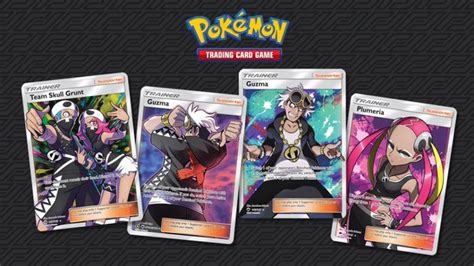 Close look at Team Skull Grunt, Plumeria and Guzma Trainer cards from ...