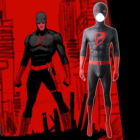 Marvel Matt Murdock Daredevil Black Red Cosplay Costume All New All ...