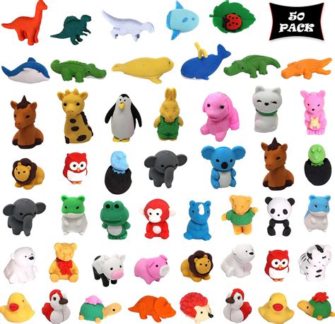 Amazon.com: Smart Novelty Animal Erasers for Kids Party Favors Classroom Rewards and Prizes ...