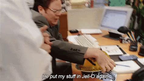 The Office Jello Prank GIF - Dwight Jim Pranks - Discover & Share GIFs