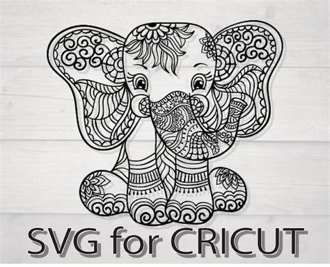 Elephant svg / mandala svg files for cricut / free commercial | Etsy