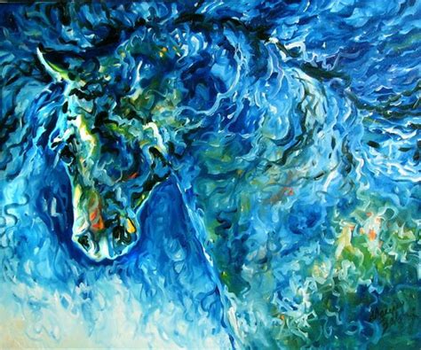 ABSTRACT HORSE in BLUE - by Marcia Baldwin from Abstracts | (Search ...