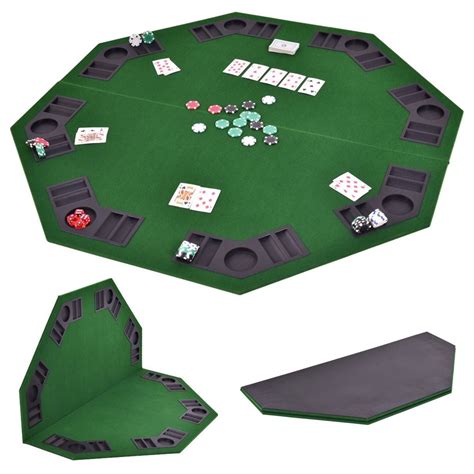 Costway 48'' Octagon 8 Player Folding Poker Table Top & Carrying Case Green Portable - Walmart.com
