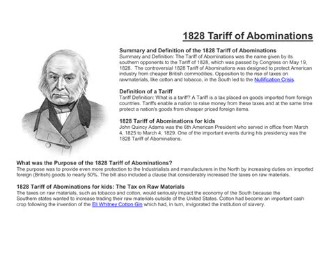 1828 Tariff of Abominations