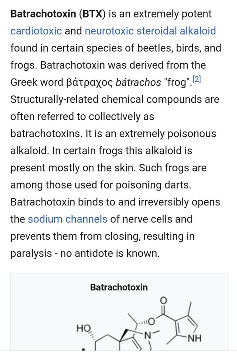 How is the poison batrachotoxin used by doctors as a medicine for their patients ? - Brainly.in