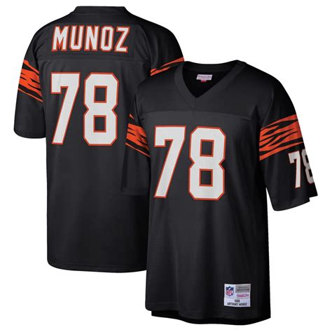 Men's Cincinnati Bengals Anthony Munoz Mitchell & Ness Black Retired Player Legacy Replica Jersey