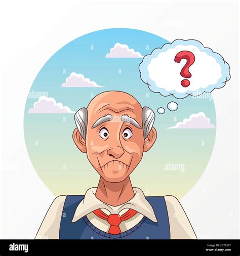 old man patient of alzheimer disease with interrogation sign Stock Vector Image & Art - Alamy