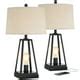 Franklin Iron Works Modern Table Lamps 25 1/4" High Set of 2 with USB Port Nightlight Dark Metal ...