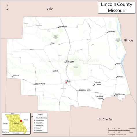 Lincoln County Map, Missouri - Where is Located, Cities, Population ...