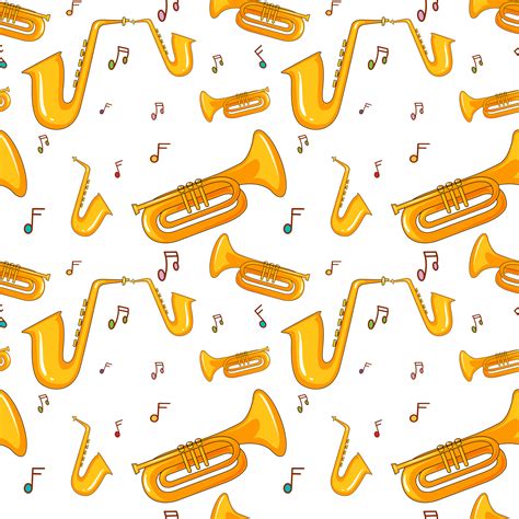 Seamless background with saxophone 447298 Vector Art at Vecteezy